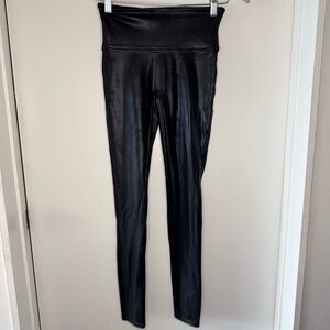 Spanx SPANXshape Faux Leather Black Leggings Small Nordstrom Glam Mobwife EUC